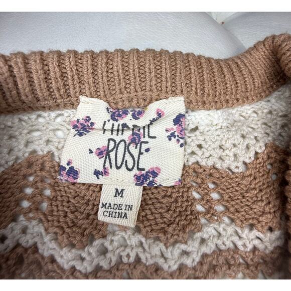 Hippie Rose Junior/Women's two piece tan and white knit lounge set size M - Picture 4 of 15